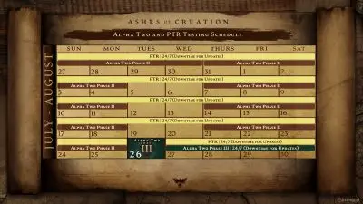 Ashes of Creation kalendarz